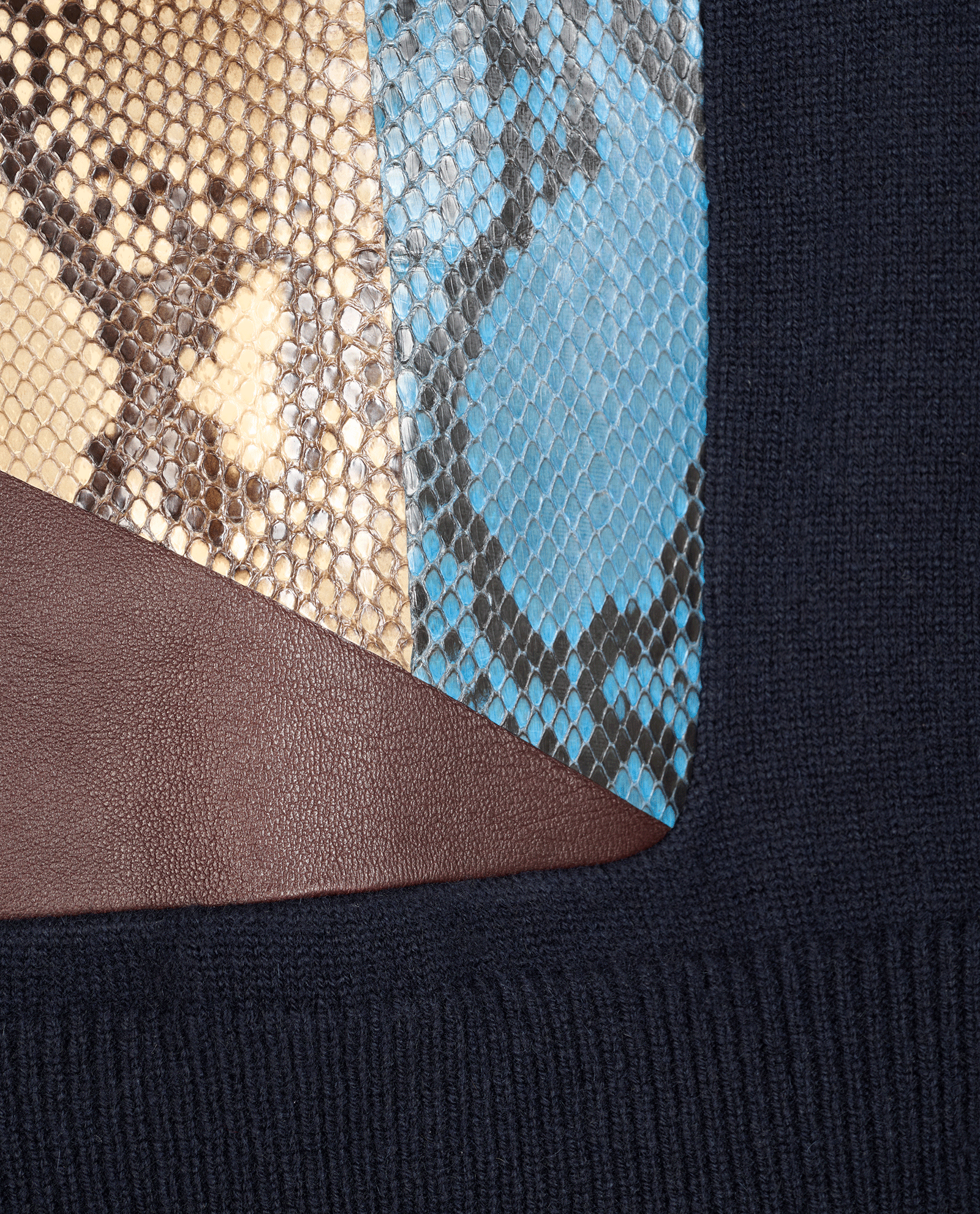 Celine Patch Pockets Cardigan, &pound;350, Clothing, Navy, Cashmere/Python, Other view