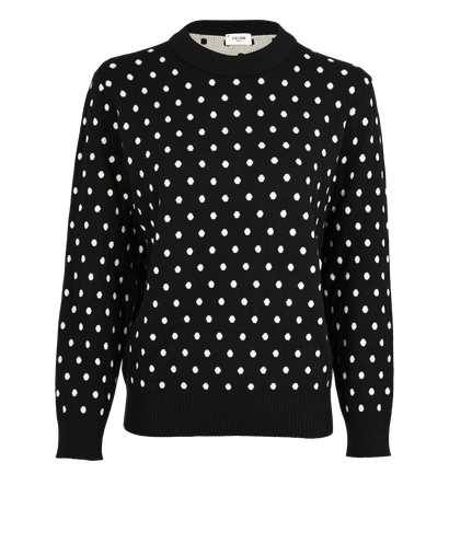 Celine Dots Jumper, &pound;250, Clothing, Black/White, Wool, Front view