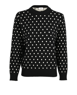 Celine Dots Jumper, Wool, Black/White, Sz S, 3*