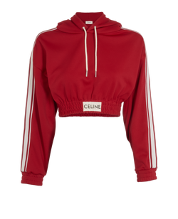 Celine Cropped Hoodie, Poly, Red, Sz XS, 3*
