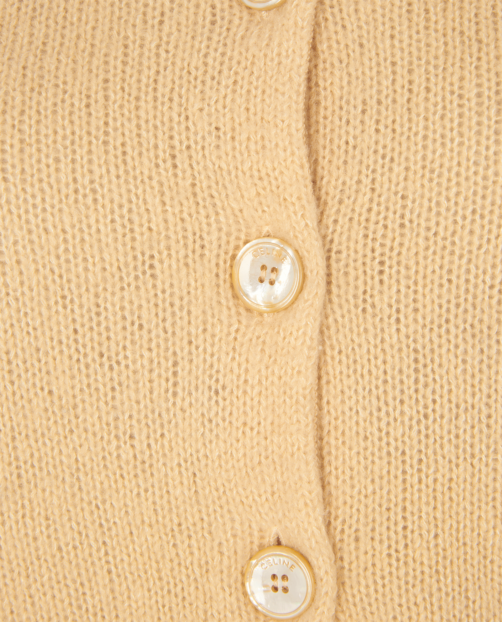 Celine Triomphe Embroidered Knit Cardigan, &pound;250, Clothing, Beige, Cashmere/Wool, Other view
