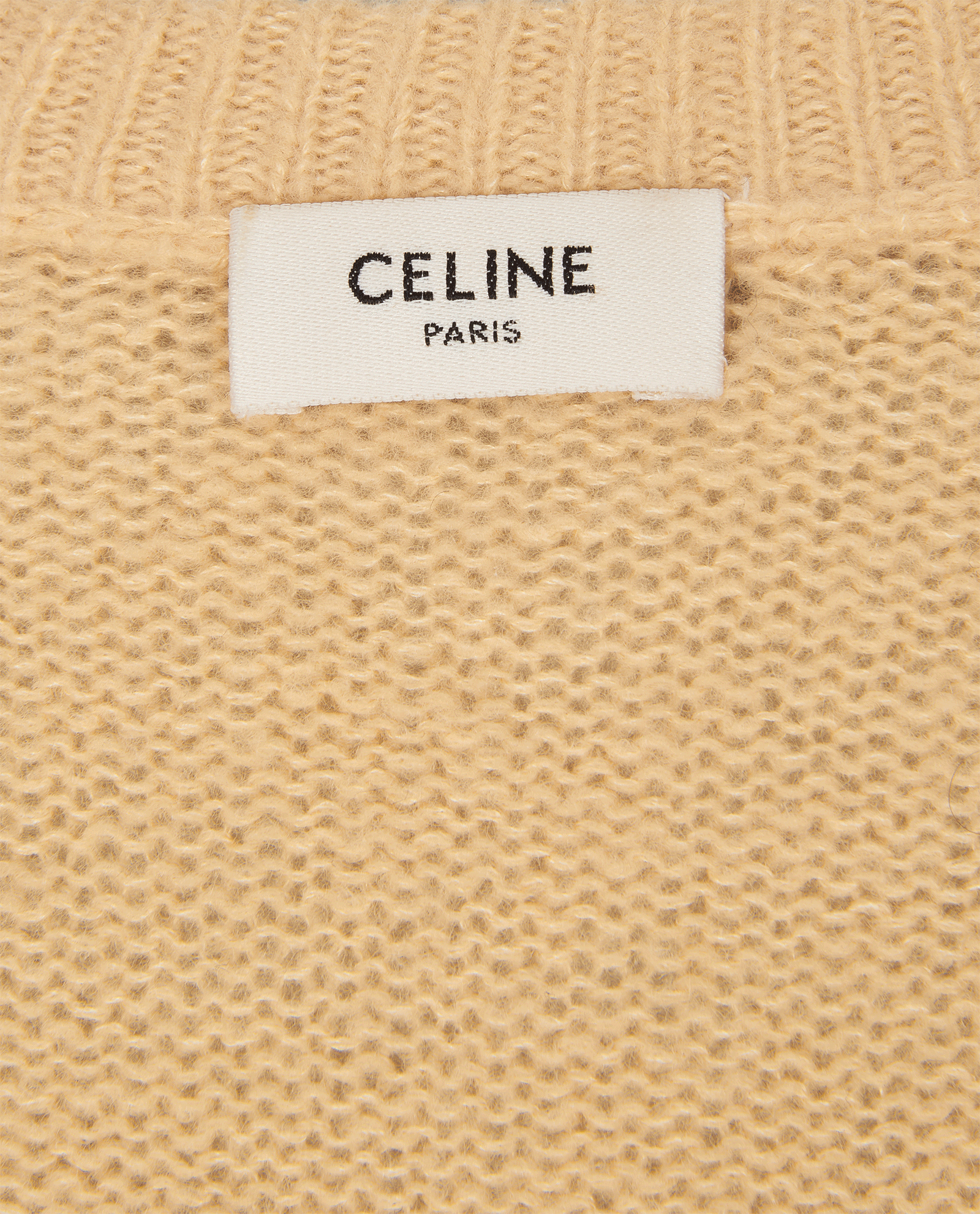 Celine Triomphe Embroidered Knit Cardigan, &pound;250, Clothing, Beige, Cashmere/Wool, Other view