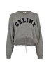 Celine Logo Drawstring Knit Jumper, £350, Clothing, Grey, Cashmere/Wool, Front view