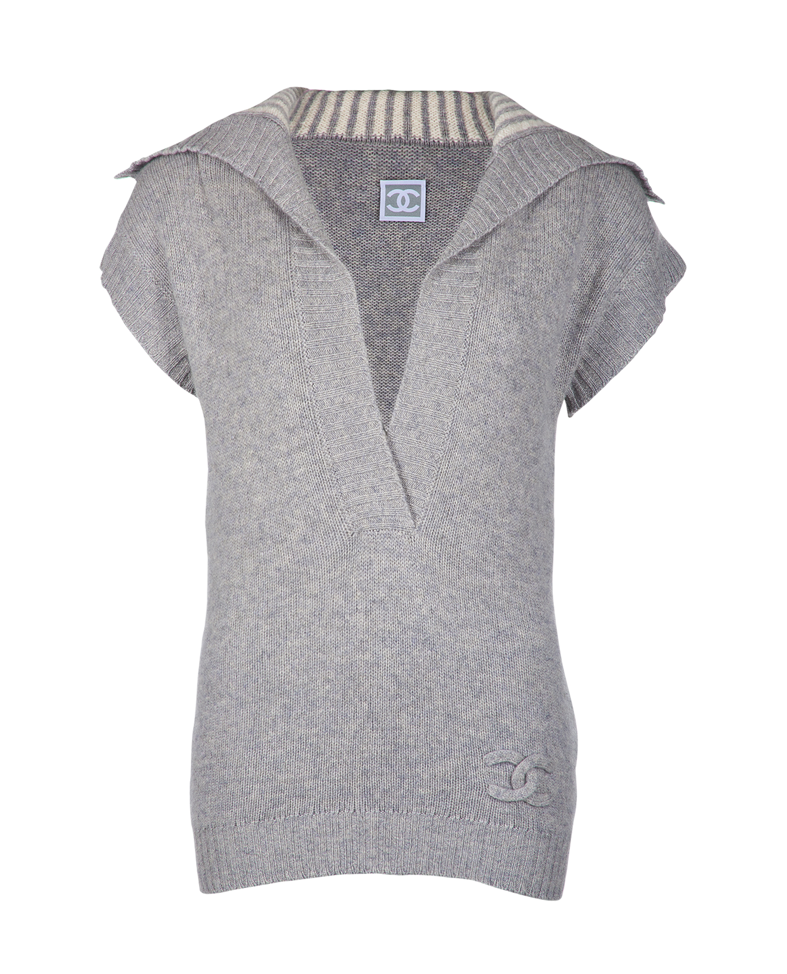 Chanel 2008 Knitted Plunge V-Neck 