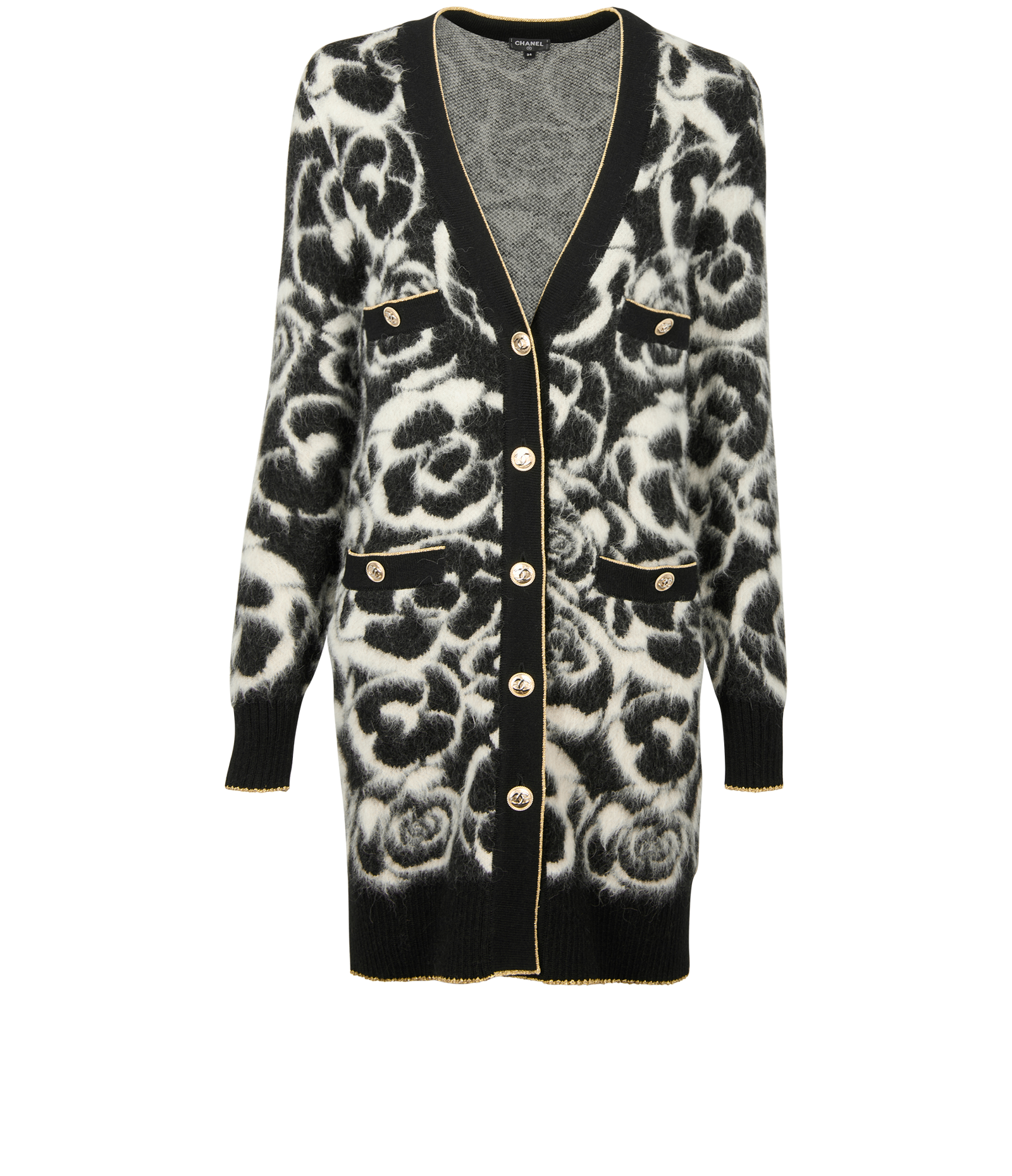 Chanel Camellia Print Long Cardigan, Jumpers Designer Exchange