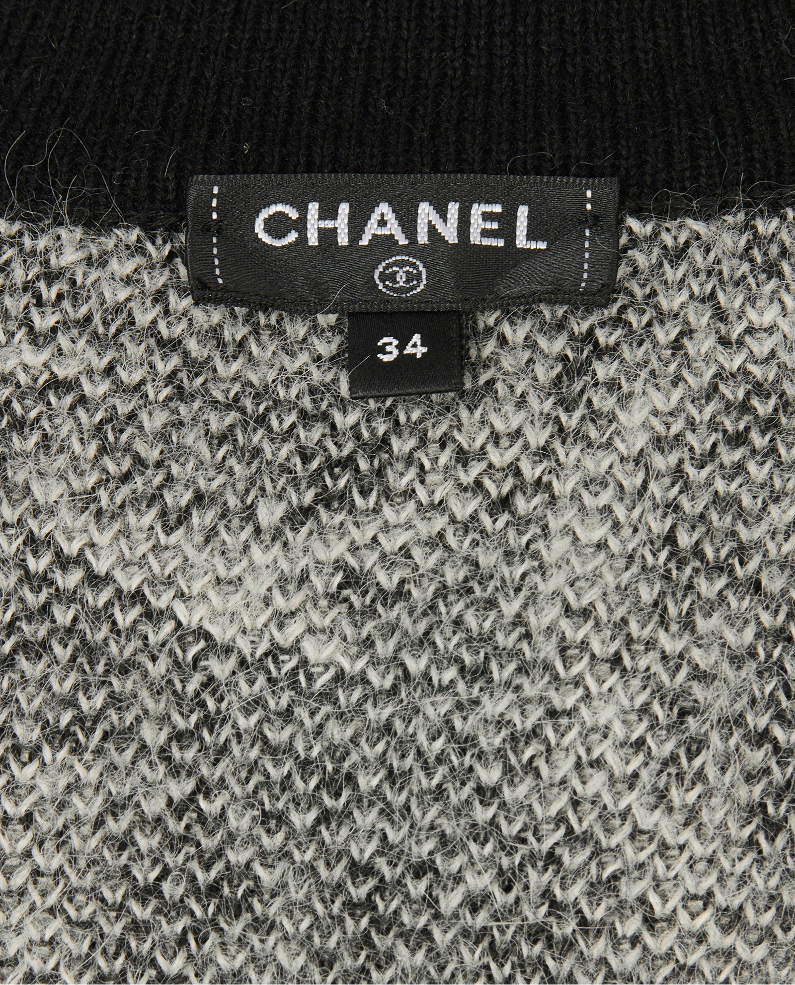 Chanel Camellia Print Long Cardigan, &pound;1,900, Clothing, Black/White, Alpaca Wool, Other view