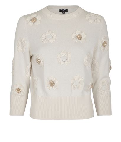Chanel Floral/Lion 3/4 Sleeve Sweater, front view