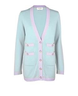 Chanel 24C Long Cardigan, Cashmere, Blue/Purple, UK 8, 3*