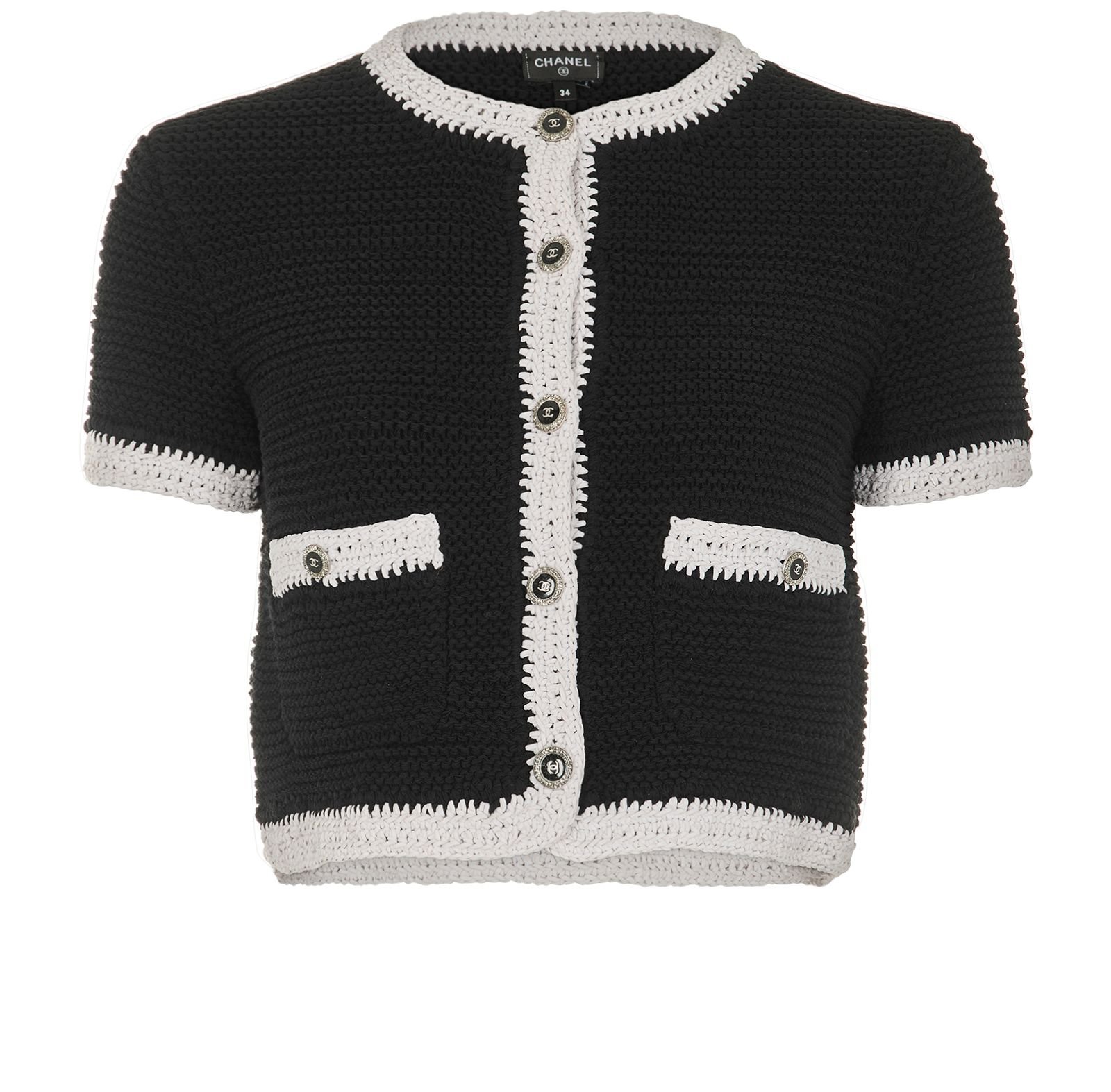 Black chanel discount cardigan