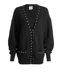 Chanel CC Buttons Embellished Cardigan, Cotton/Cashmere, Black, UK8, 3*