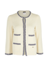 Chanel Contrast Trim Cardigan, &pound;695, Clothing, Cream, Cashmere, Front view