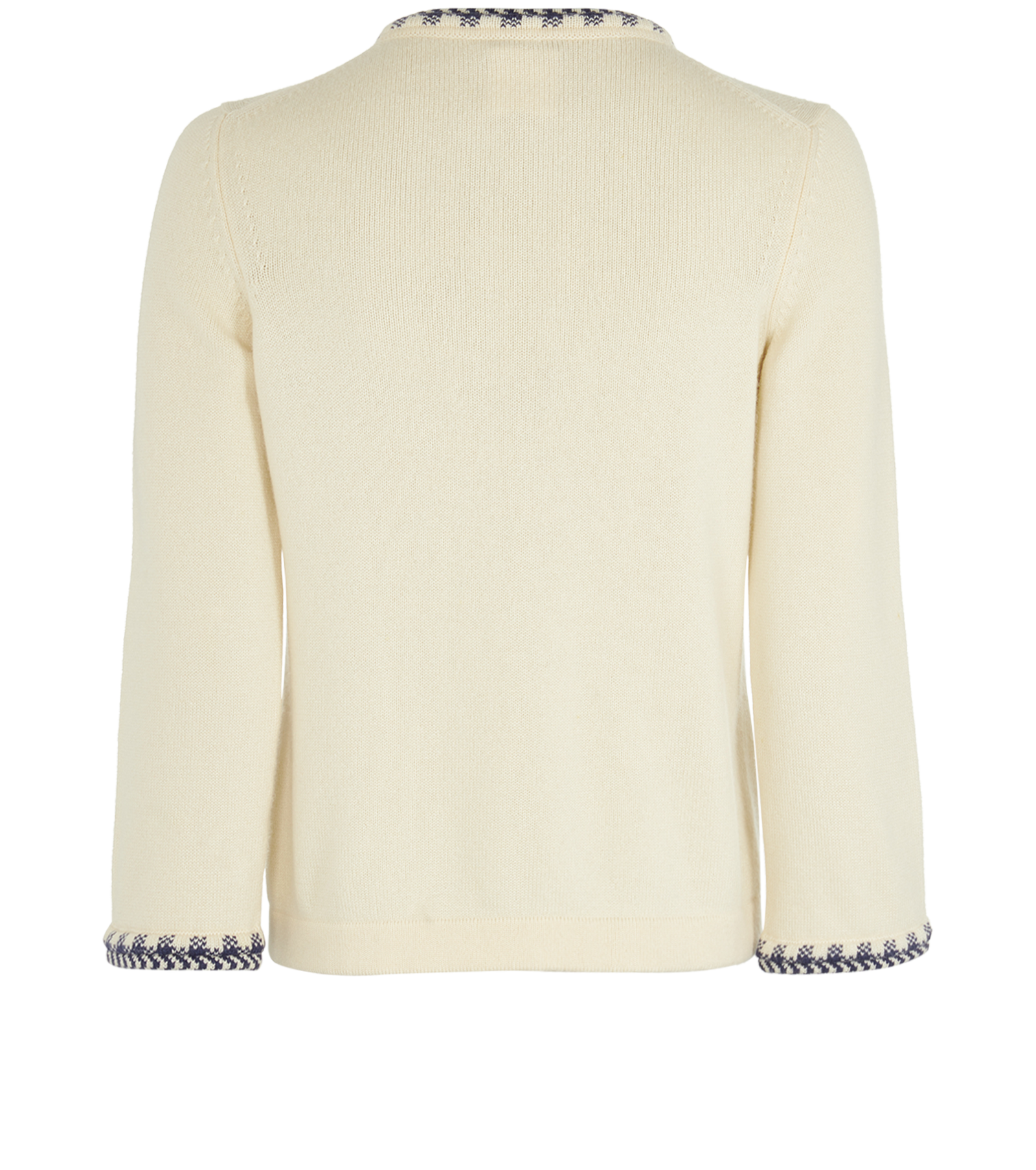 Chanel Contrast Trim Cardigan, &pound;695, Clothing, Cream, Cashmere, Back view