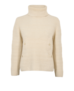 Chanel Turtleneck Jumper, Cashmere, Cream, UK10, 2*