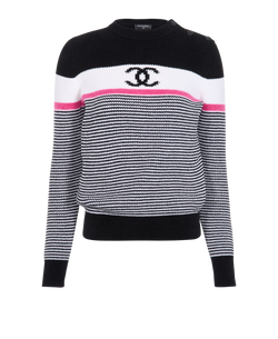 Chanel Striped CC Pullover - Size Womens 14