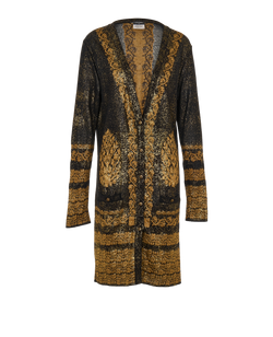 Chanel Long Cardigan, Cotton/Viscose, Black/Gold, UK10, 2*