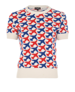Chanel New Heights Jumper, Cashmere, Blue/Red/White, UK8, 3*
