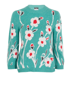 Chanel Floral Jumper, Cashmere, Green, UK8, 2*