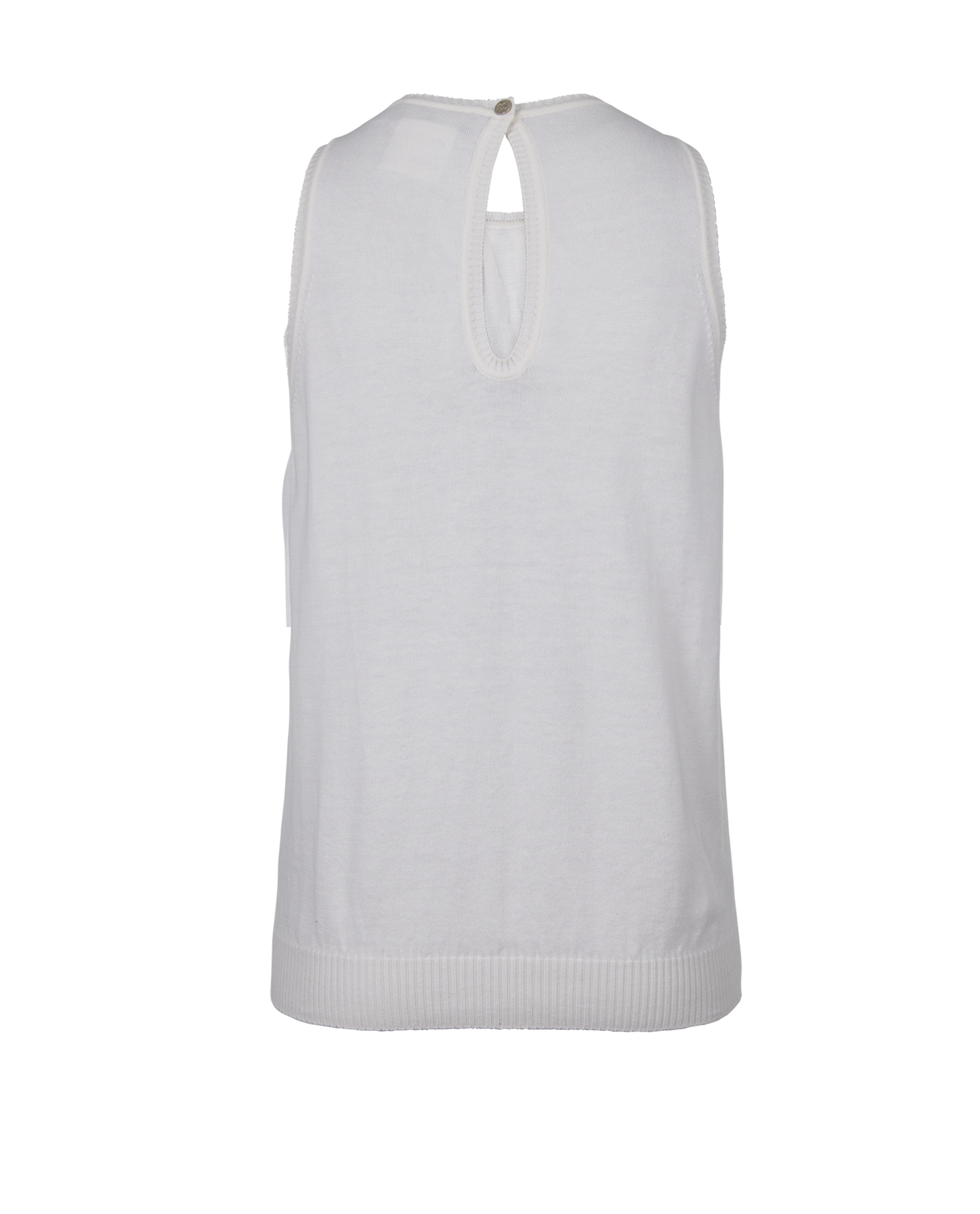Chanel Sleeveless Knit Vest, &pound;390, Clothing, White, Cotton, Back view