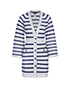Chanel Striped Fitted Long Cardigan, front view