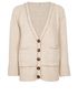 Chloé Front Pocket Cardigan, &pound;130, Clothing, Beige/Pink, Wool, Front view