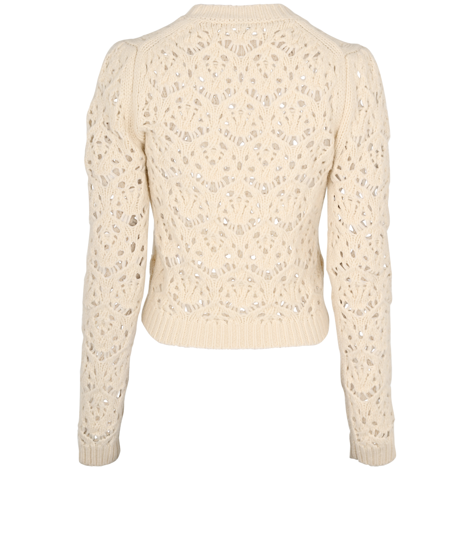 Chloe Knit Jumper, &pound;295, Clothing, Cream, Wool, Back view