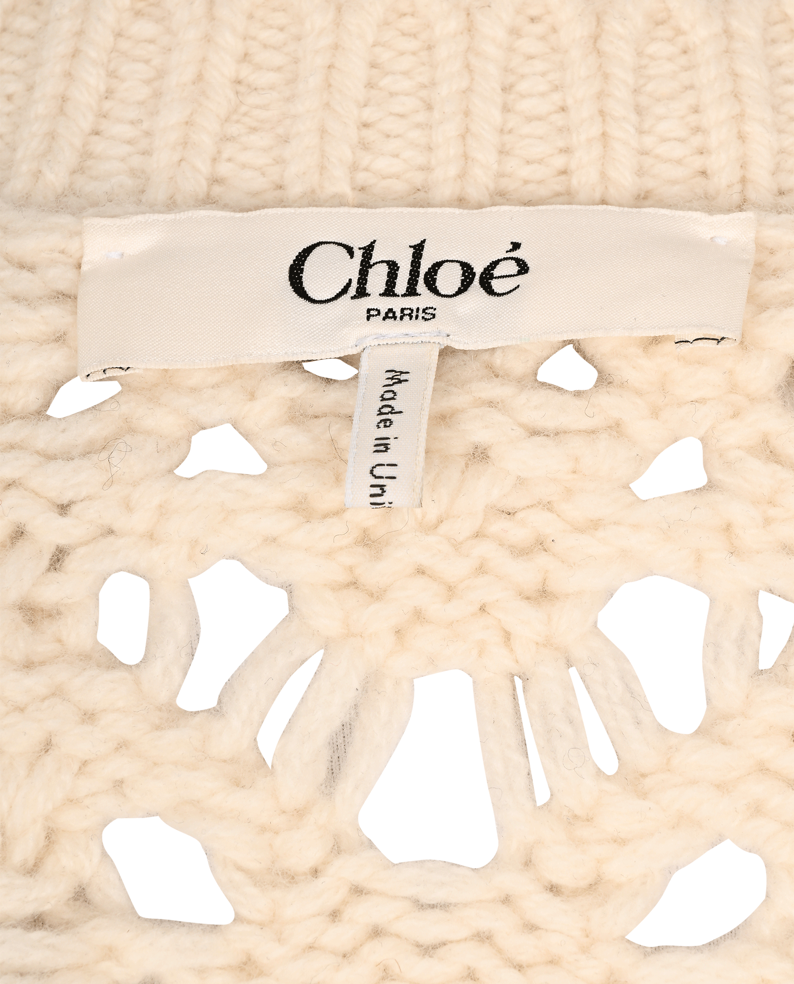 Chloe Knit Jumper, &pound;295, Clothing, Cream, Wool, Other view