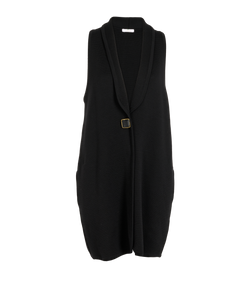 Chloé Sleeveless Cardigan, Wool, Black, Sz S, 3*