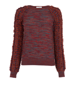 Chloe Tassle Jumper, Virgin Wool, Burgundy, Sz M, 3*
