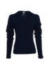 Chloe Knit Fitted Jumper, &pound;180, Clothing, Navy/White, Cotton, Back view