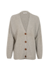 Chloe Button Up Cardigan, &pound;150, Clothing, Grey, Cashmere, Front view