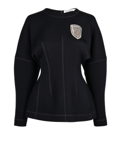 Christian Dior Badge Sweater, Cotton, Blue, UK12, 2*