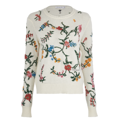 Christian Dior Floral Knit Jumper, front view