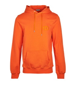 Dior Embroidered Logo Hoodie, Mens, Cotton, Orange, Sz S, 3*