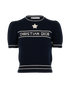 Christian Dior Short Sleeved Jumper, &pound;850, Clothing, Navy, Cashmere/Wool, Front view