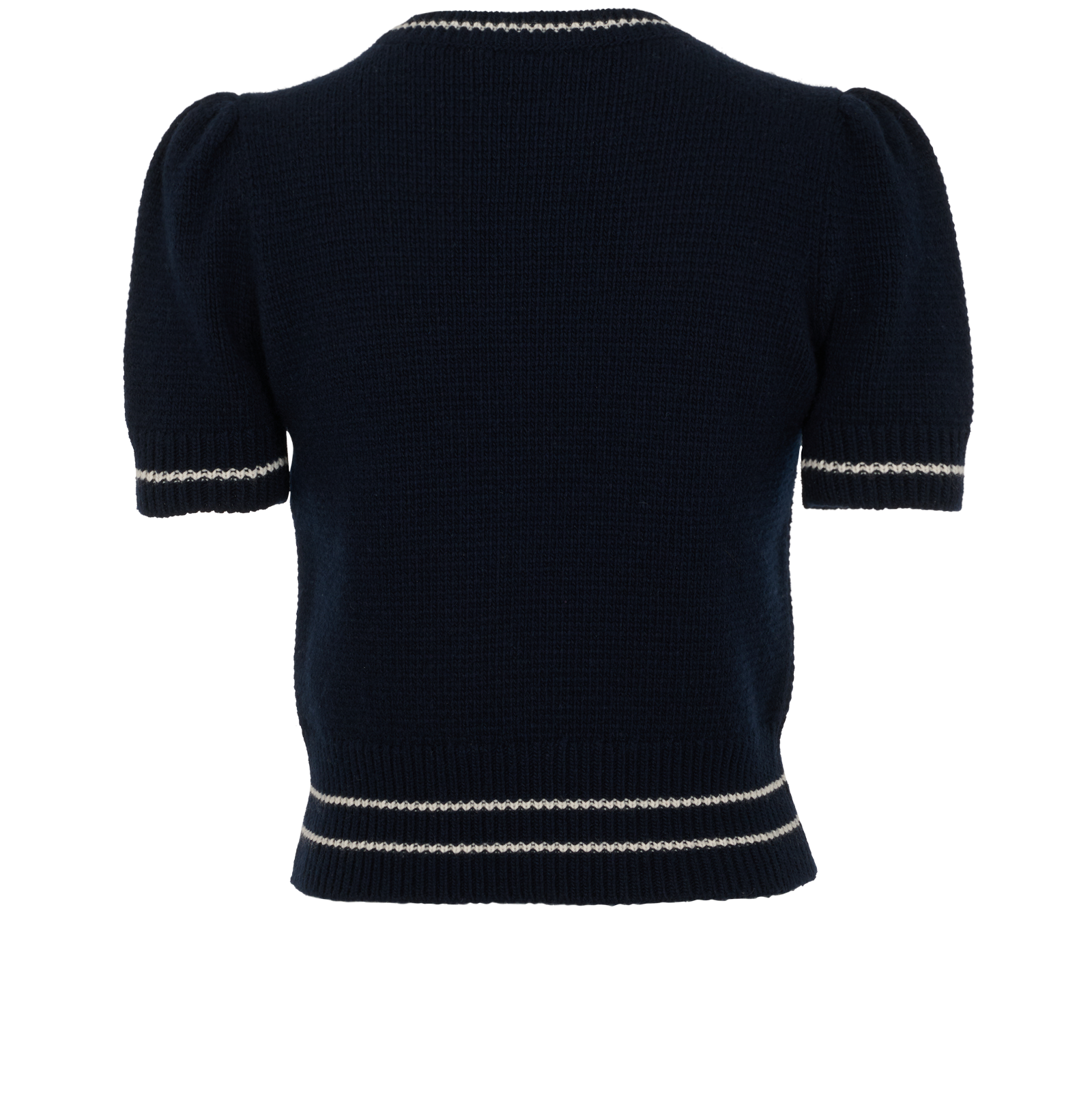 Christian Dior Short Sleeved Jumper, &pound;850, Clothing, Navy, Cashmere/Wool, Back view