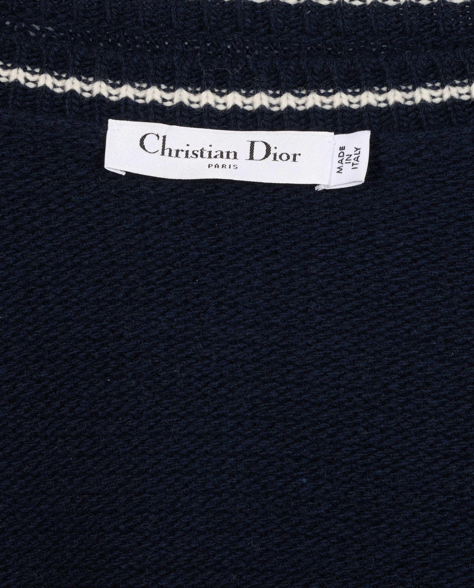 Christian Dior Short Sleeved Jumper, &pound;850, Clothing, Navy, Cashmere/Wool, Other view