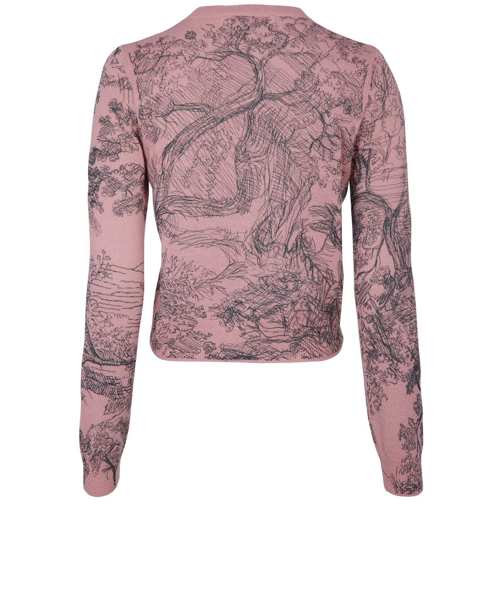 Christian Dior Dioriviera Embroidered Jumper, &pound;950, Clothing, Grey/Pink, Cashmere, Back view