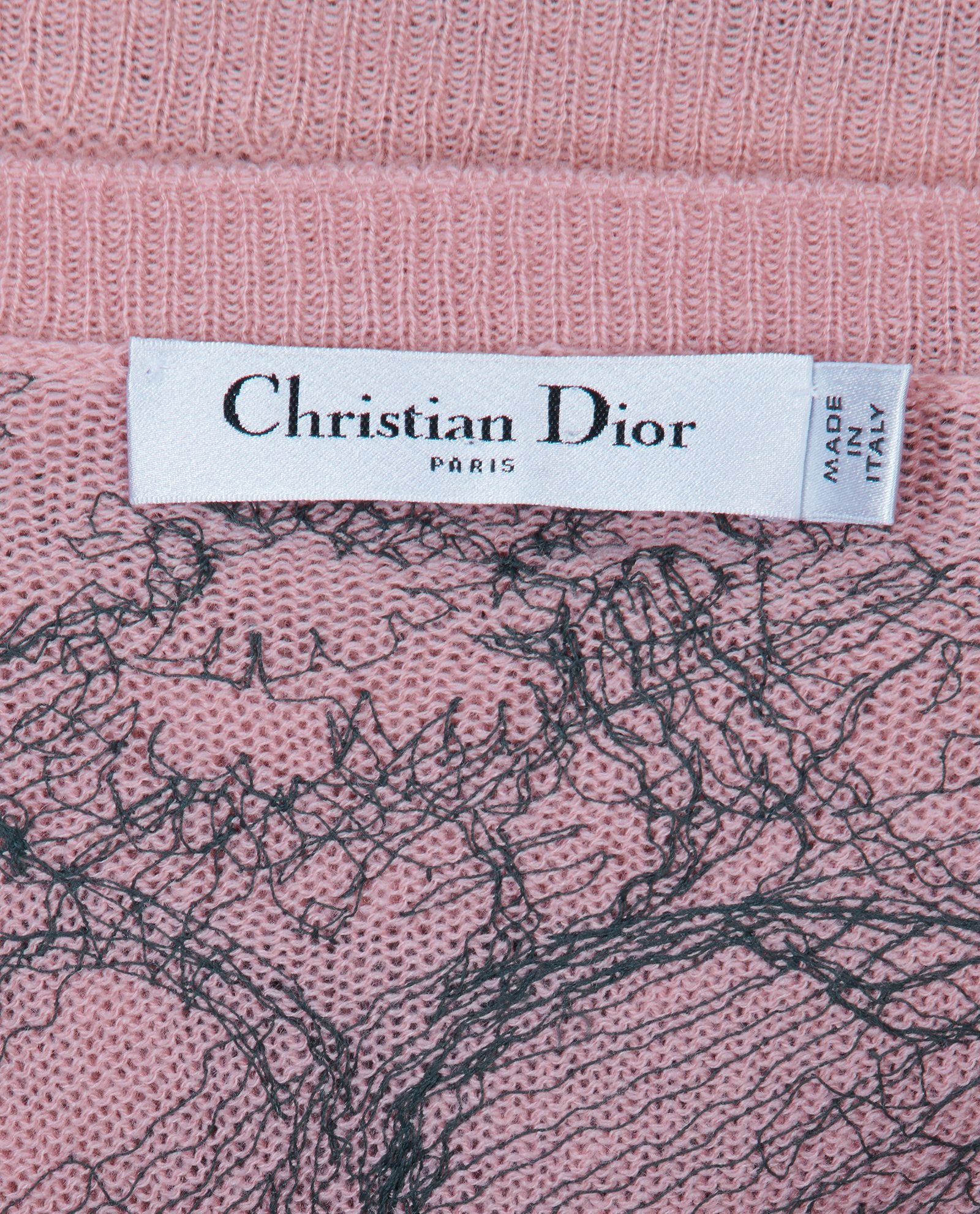 Christian Dior Dioriviera Embroidered Jumper, &pound;950, Clothing, Grey/Pink, Cashmere, Other view