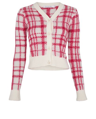 Christian Dior Plaid Knit Cardigan, front view