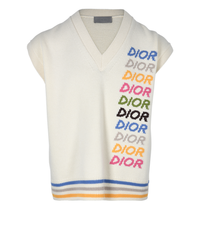 Christian Dior Logo-Knit Sleeveless Jumper, front view