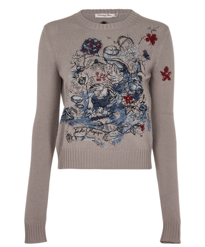 Christian Dior Embroidered Bunny Jumper, front view