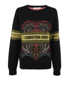Christian Dior Heart Print Jumper, Mens, Cashmere, Black, UK10, 3*