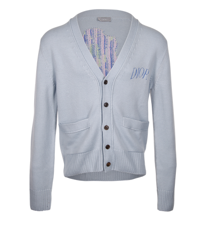 Christian Dior X Alex Foxton Floral Cardigan, &pound;395, Clothing, Blue, Wool, Front view