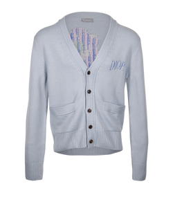 Christian Dior X Alex Foxton Floral Cardigan, Mens, Wool, Blue, Sz M, 2*