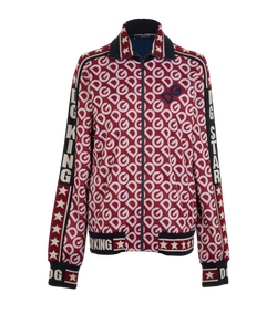 Dolce & Gabbana DG Mania Track Jacket, Polyester,Navy/Red, UK16, 1*