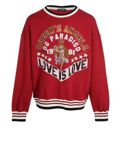 Dolce & Gabbana Queens Angels Sweatshirt, &pound;395, Clothing, Red, Cotton/Polyester Mix, Front view