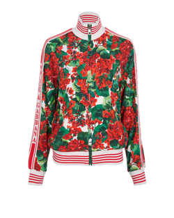 Dolce & Gabbana Flower Print Track Jacket, Viscose, Red, UK12, 3*