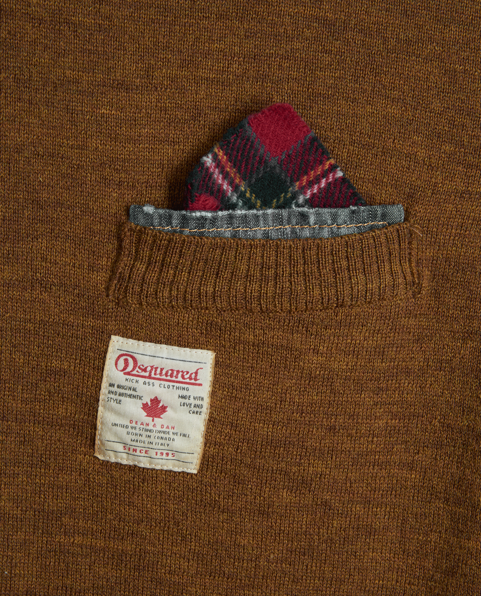 D Squared Layered Jumper, &pound;175, Clothing, Brown, Wool, Other view