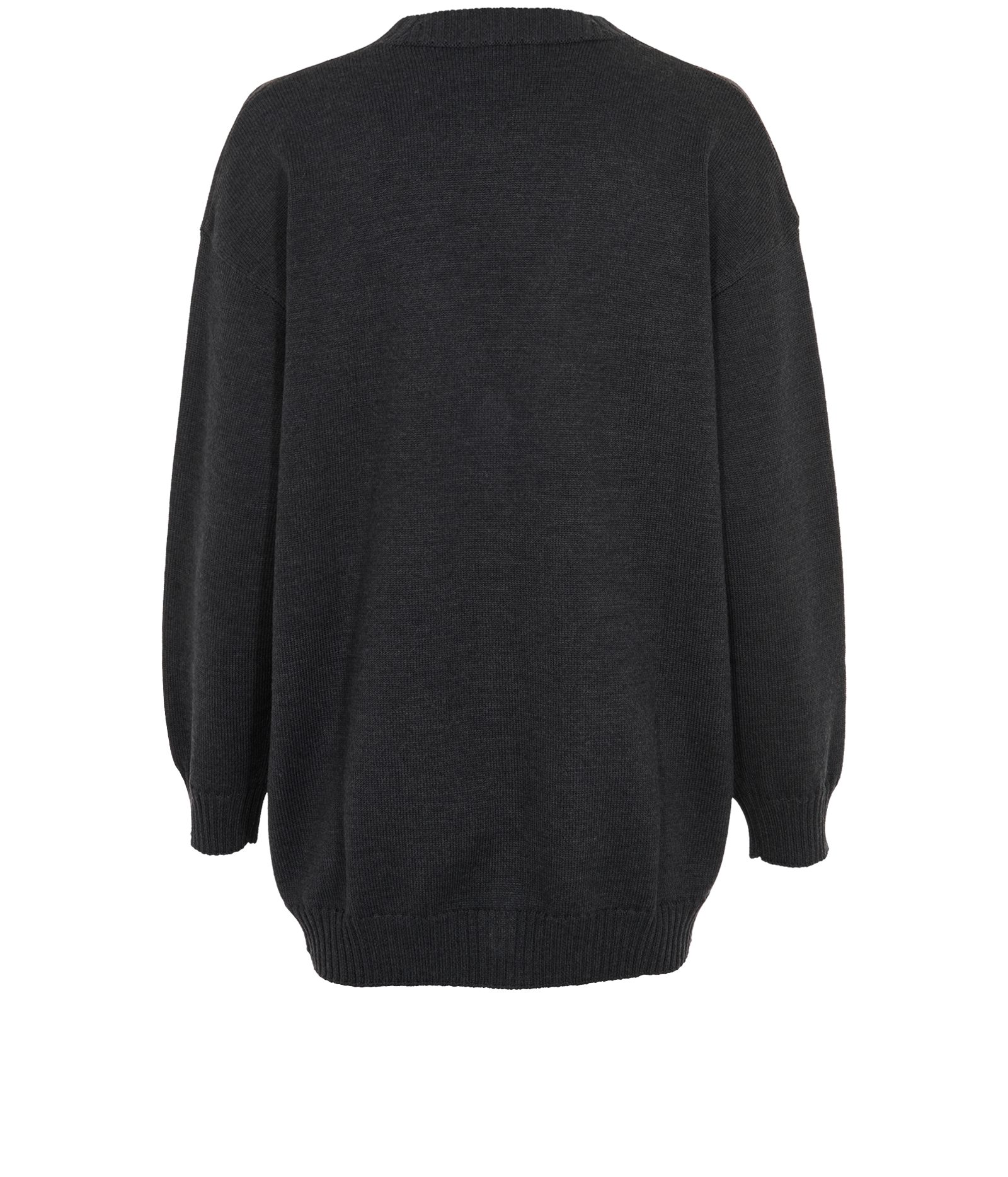 Fendi F Calligraphy Embroidered Cardigan, &pound;295, Clothing, Grey, Wool, Back view