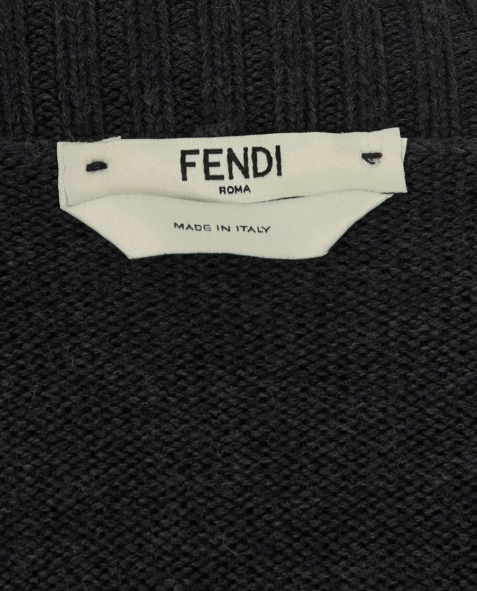 Fendi F Calligraphy Embroidered Cardigan, &pound;295, Clothing, Grey, Wool, Other view
